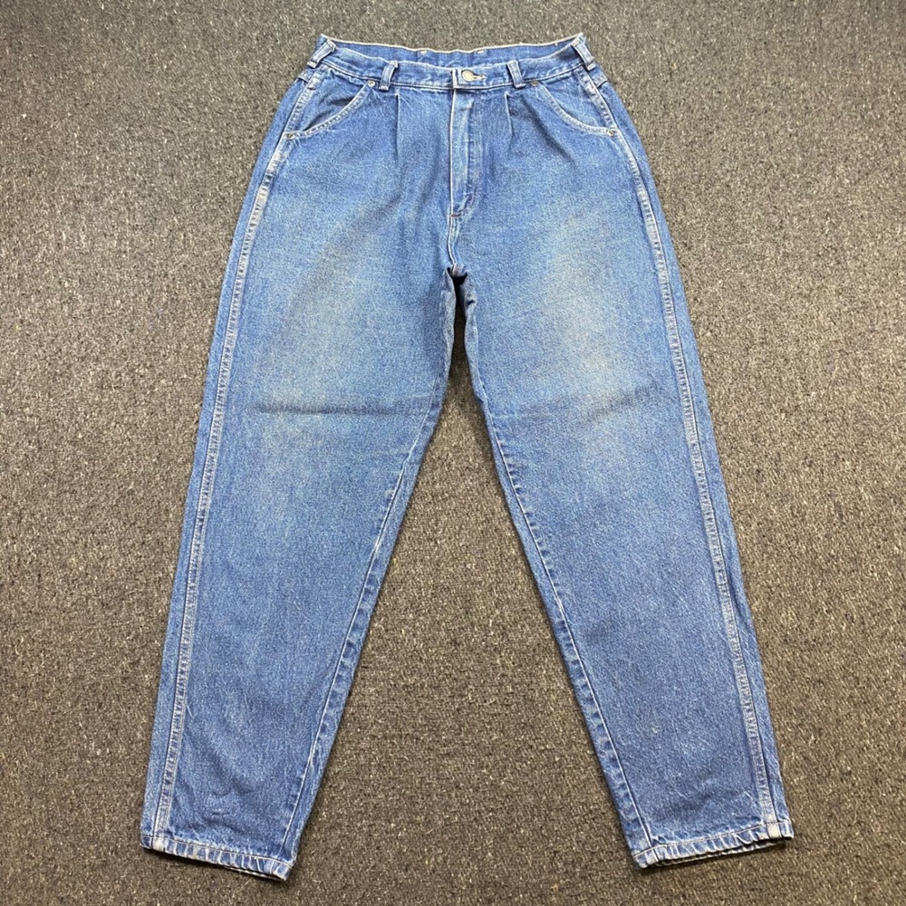 Rustler Pleated Jeans Sz 16 Womens Blue 90s High Waisted Tapered Mom Denim USA